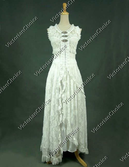 White Victorian Vintage Wedding Dress Edwardian 1900s Bridal Gown Premium  Lace Overlay - Victorian Choice